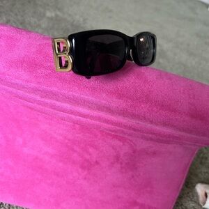 Balenciaga Black Sunglasses with Gold Logo